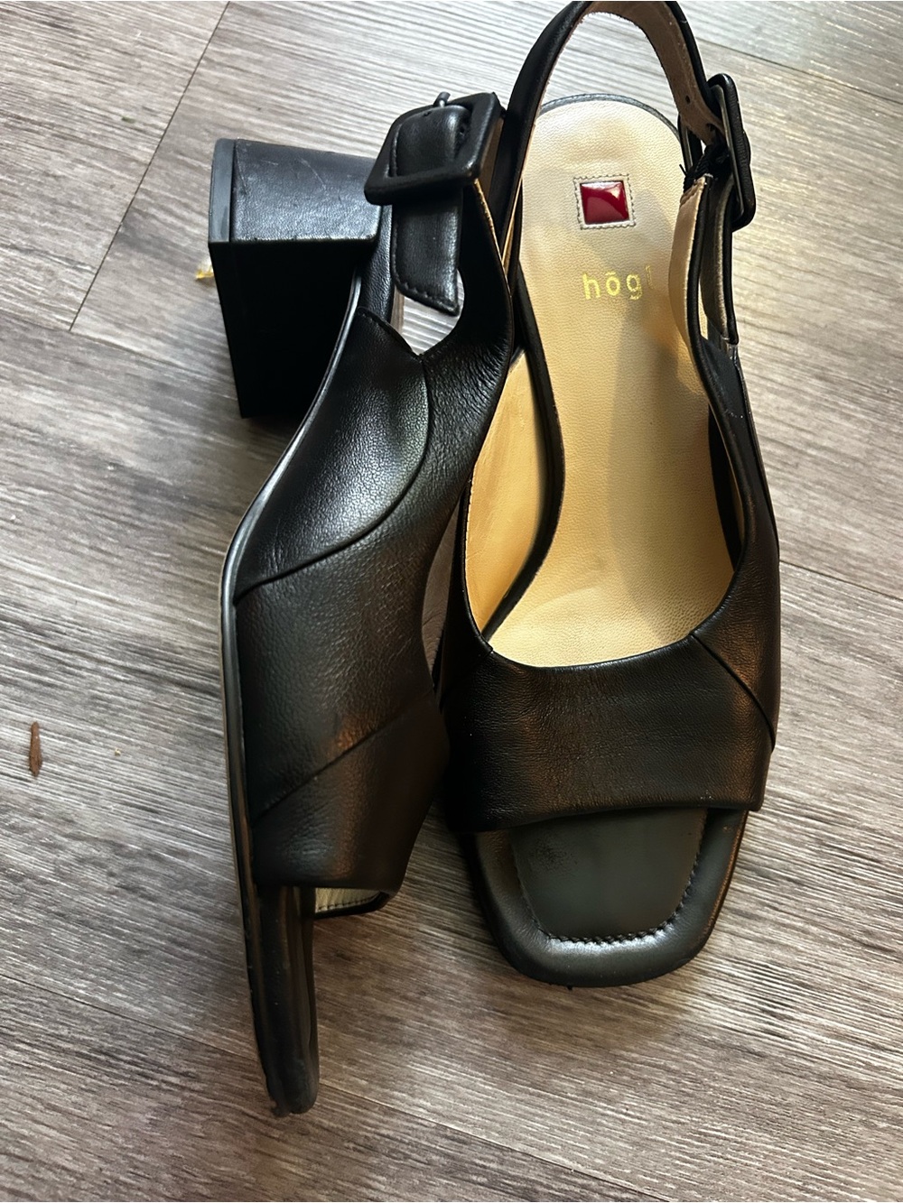 Hogl black sandals. Like new block heel